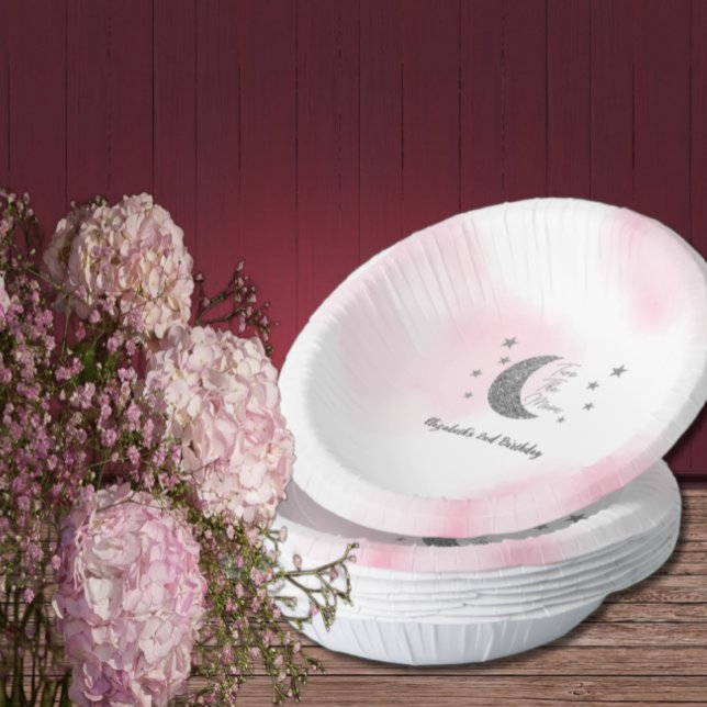 Two The Moon 2nd Birthday Paper Bowls Paper Plate (Creator Uploaded)