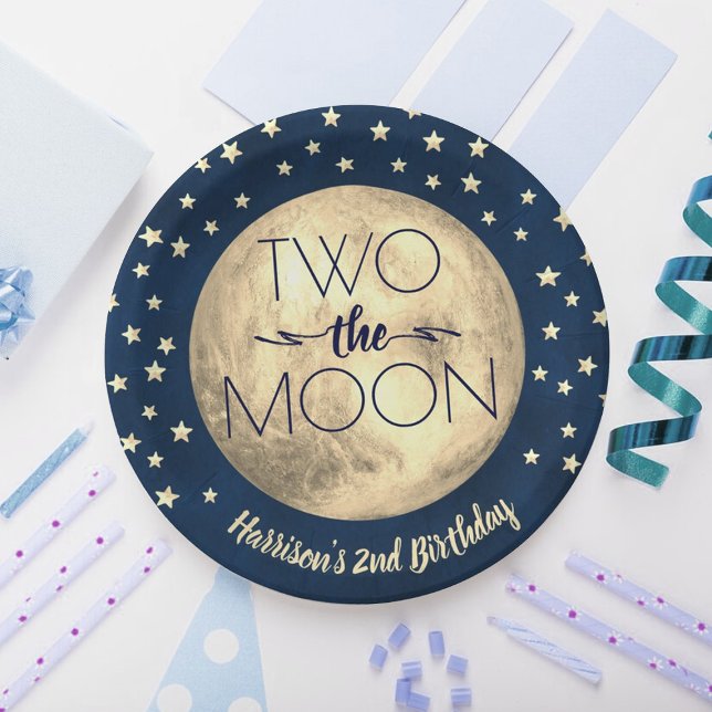 Two The Moon 2nd Birthday Paper Plate (Creator Uploaded)