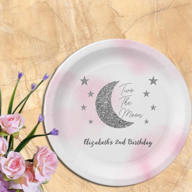 Two The Moon 2nd Birthday Paper Plates (Creator Uploaded)