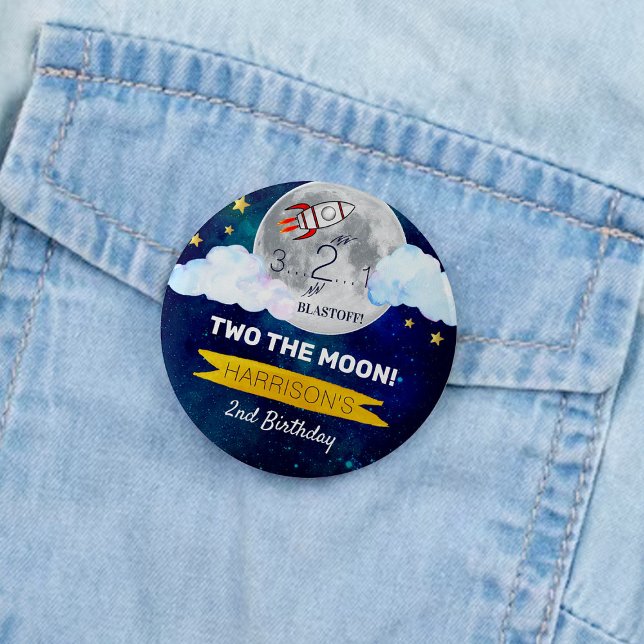 Two The Moon 2nd Birthday Party 6 Cm Round Badge (Creator Uploaded)