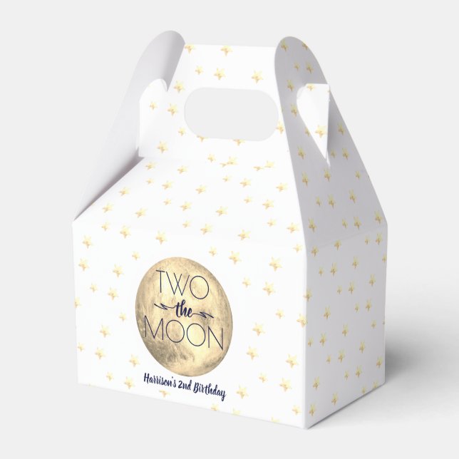 Two The Moon 2nd Birthday Party Favour Box (Front Side)