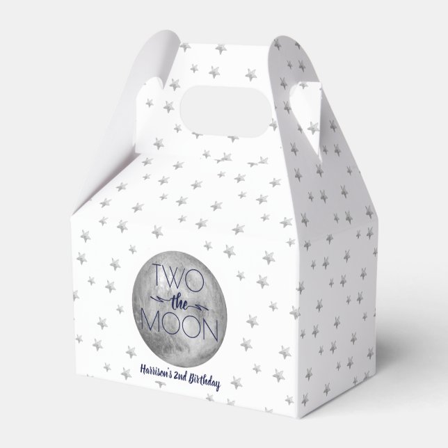 Two The Moon 2nd Birthday Party Favour Box (Front Side)