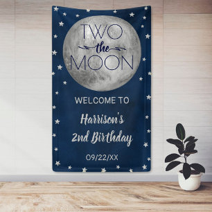 Two The Moon 2nd Birthday Party Welcome Banner