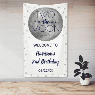 Two The Moon 2nd Birthday Party Welcome Banner