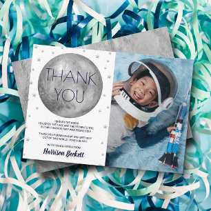 Two The Moon 2nd Birthday Photo Thank You Card