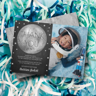 Two The Moon 2nd Birthday Photo Thank You Card