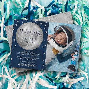 Two The Moon 2nd Birthday Photo Thank You Card