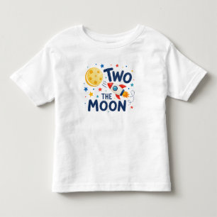 Two the Moon 2nd Birthday Rocket Cute Space Toddler T-Shirt