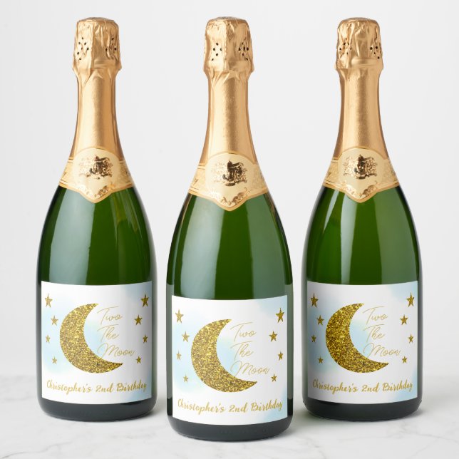 Two The Moon 2nd Birthday Sparkling Wine Label (Bottles)