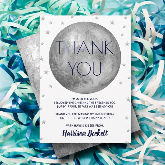 Two The Moon 2nd Birthday Thank You Card (Creator Uploaded)