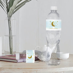 Two The Moon 2nd Birthday Water Bottle Label