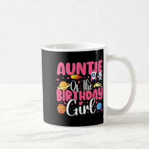 Two the moon auntie of the birthday girl astronaut coffee mug