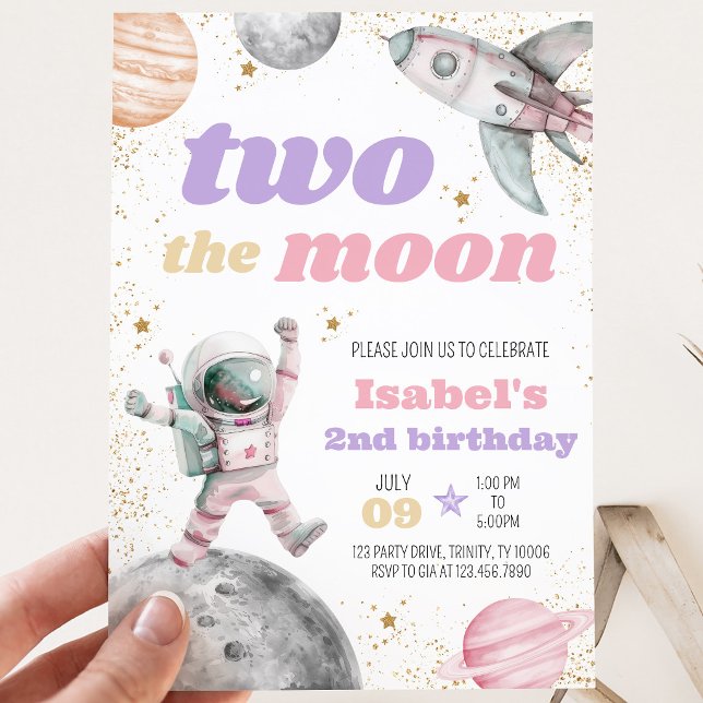Two the Moon Birthday Invitation (Creator Uploaded)