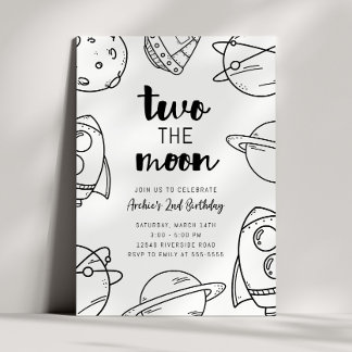 Two the Moon Birthday Invitation