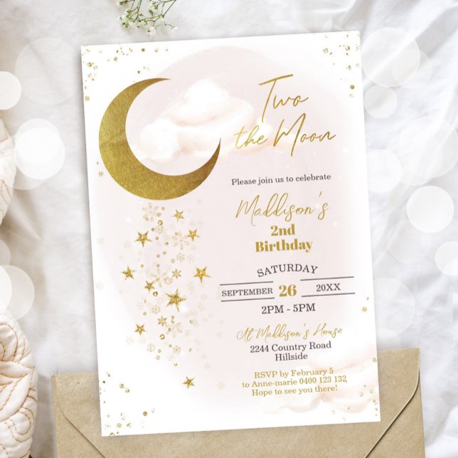 Two the Moon Birthday Invitation (Creator Uploaded)