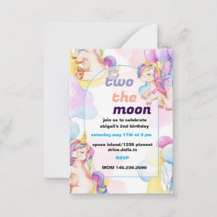 Two the Moon Birthday Invite