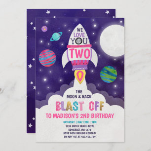 Two The Moon Birthday Invite Loved To Two The Moon