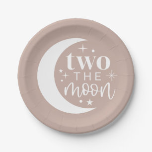 Two The Moon Blush Paper Plates