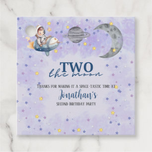 Two The Moon Boy Space Rocket 2nd Birthday Favour Tags