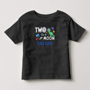 Two The Moon Dinosaur Astronaut 2nd Birthday Toddler T-Shirt