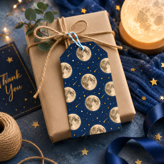 Two The Moon Gift Tags Space Birthday Party