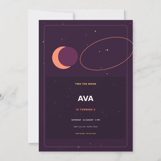 Two The Moon Invitation (Front)