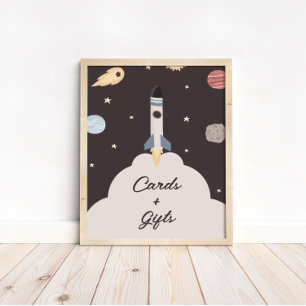 Two the Moon Kids Outer Space Cards + Gifts Sign