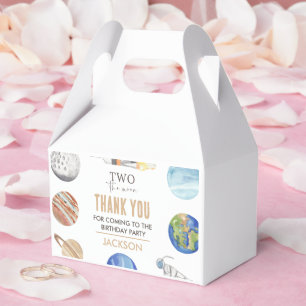 Two The Moon Modern Space 2nd Birthday Décor Favour Box