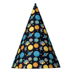 Two the moon Moon and stars Astronaut Birthday Party Hat