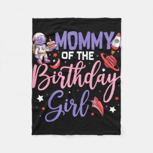Two the moon mummy of the birthday girl astronaut fleece blanket