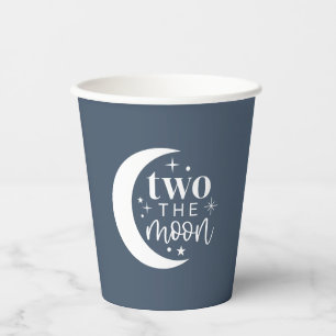 Two The Moon Navy Paper Cups