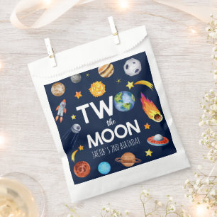Two The Moon Outer Space Planet Birthday Party Favour Bag