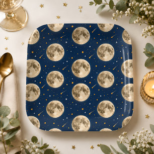 Two The Moon Paper Plates Space Birthday Party