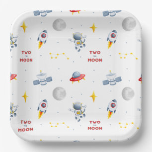 Two the moon party supplies paper plate