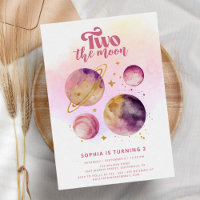 Two the Moon Pink Girl 2nd Birthday