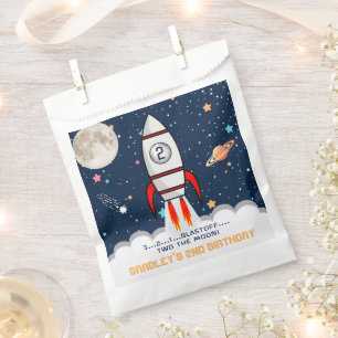 Two the Moon Rocket Ship 2nd Birthday Party Favour Bag