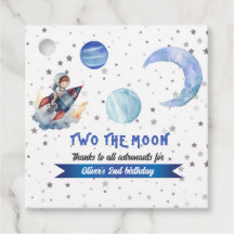 Two The Moon Rocket Space Blue Boy 2nd Birthday 