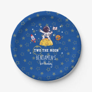 Two The Moon Second Birthday KIds Paper Plate