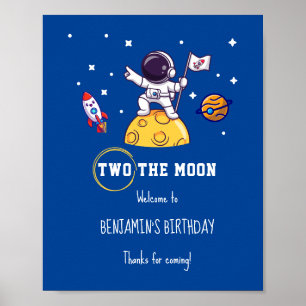 Two The Moon second birthday kids Party Poster