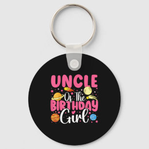 Two the moon uncle of the birthday girl astronaut key ring