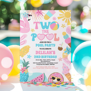 Two The Pool Summer 2nd Birthday Pool Party  Invitation