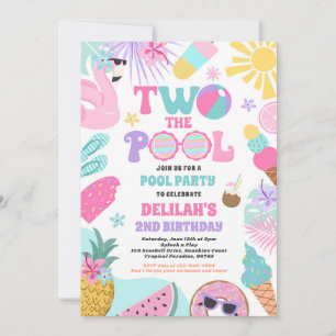 Two The Pool Summer 2nd Birthday Pool Party  Invitation