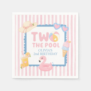 Two the Pool summer pool party 2nd birthday Napkin
