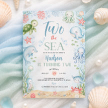 Two the Sea Boy 2nd Birthday Invitation