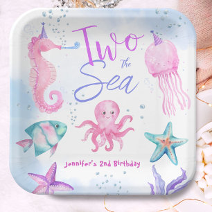 Two The Sea! Mermaid 2nd Birthday Cute Ocean   Paper Plate