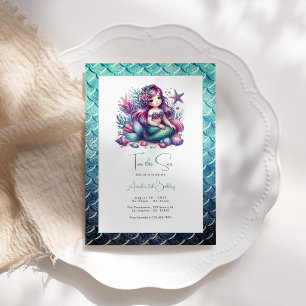 “Two the Sea” Mermaid 2nd Birthday Party Invitation