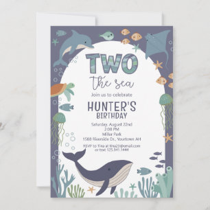 TWO the Sea Ocean Birthday Invitation