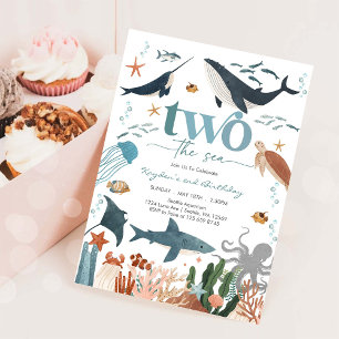 Two The Sea Under The Sea 2nd Birthday Invitation