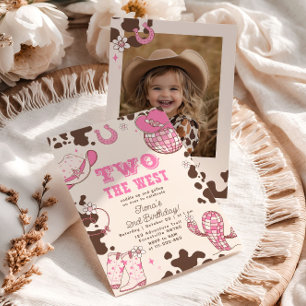 Two the West Cowgirl 2nd Birthday Invitation