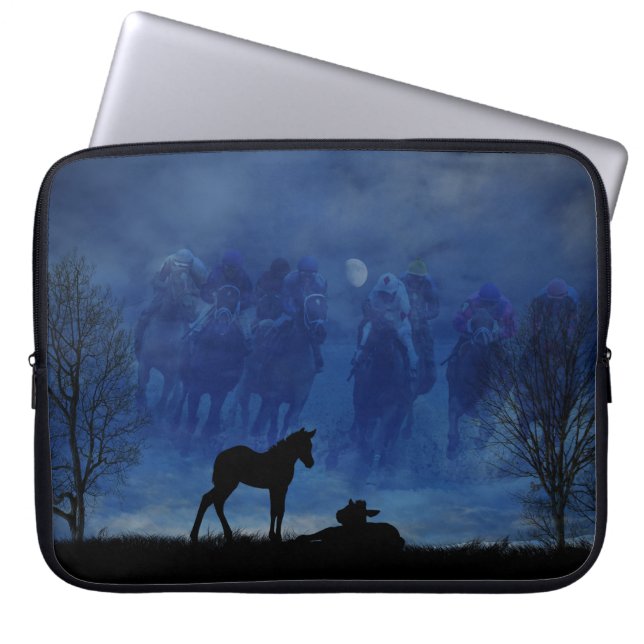 Two Thoroughbred Racehorse Foals Laptop Sleeve (Front)